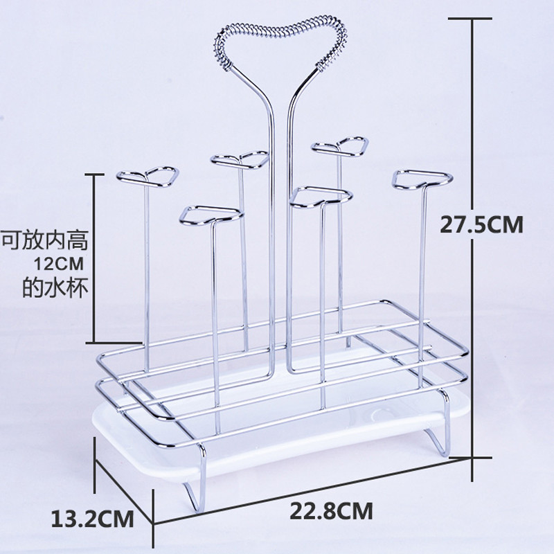杯架晾酒杯架杯架水杯挂架创意沥水杯子架玻璃水杯茶杯倒挂架简约_9 方型心心水杯架白色