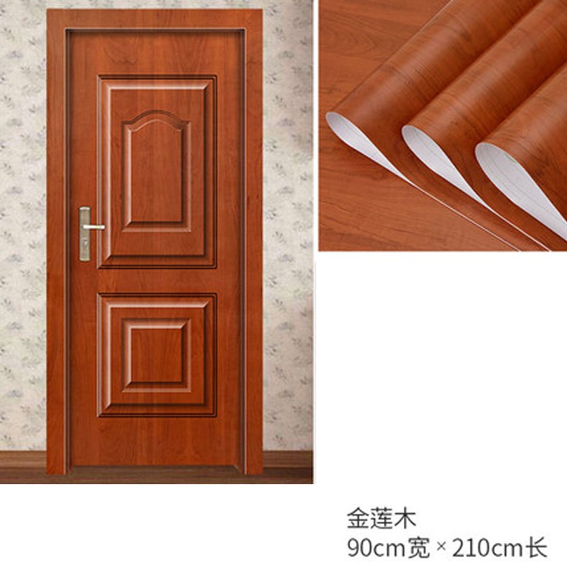 趣涉家居简约现活日用家居百货贴纸木翻新自粘卧家用室宿舍柜子书桌装饰墙纸玻璃家具贴居家用_8 金莲木宽90厘米/2.1米