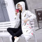 简妮薇(JIANNIWEI)羽绒棉服女中长款2018新款韩版秋冬季棉衣过膝加厚棉袄连帽外套羽绒服女 2XL 白色