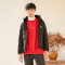 千仞岗 男士短款立领羽绒服纯色休闲厚外套 229620 180/2XL 魔力黑88005