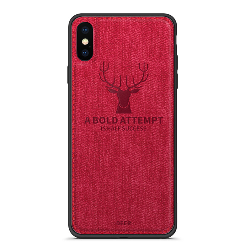 适用苹果iphone 6/6S/7/8/6P/6SP/7P/8P/X/XS/XS MAX 布艺手机壳 保护套软壳 苹果X/XS红色
