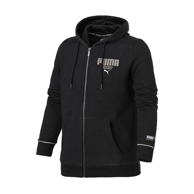 PUMA彪马外套男上衣运动服休闲连帽卫衣853893 M 85389307黑灰混合