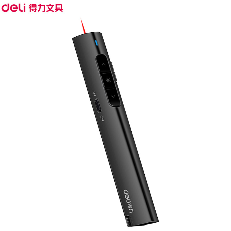 得力(deli)2801翻页笔 激光笔 红光可充电便携式PPT教程笔 测试笔 带显示屏教学笔 投影仪笔 遥控笔 授课笔
