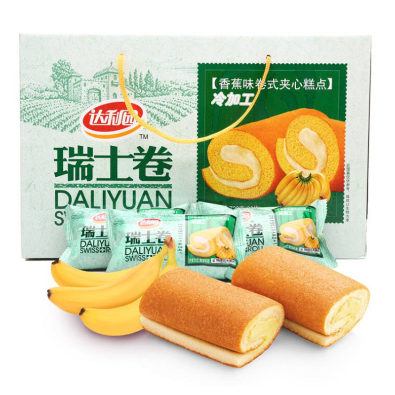 达利园 瑞士卷 香蕉味 营养早餐零食面包饼干蛋糕 720g