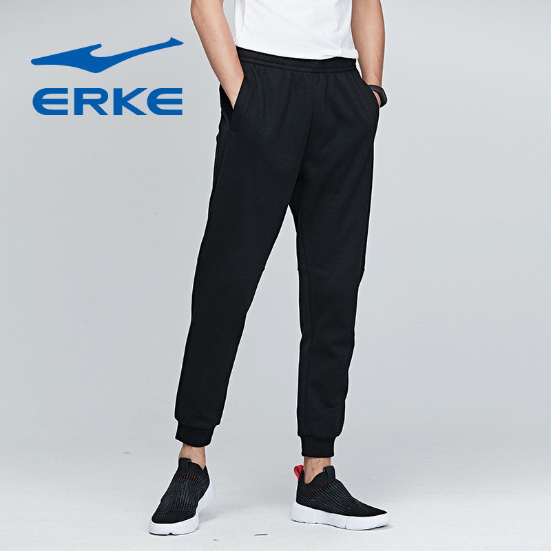 鸿星尔克（ERKE）休闲裤男针织卫裤裤子秋男子健身跑步裤运动长裤51218457027