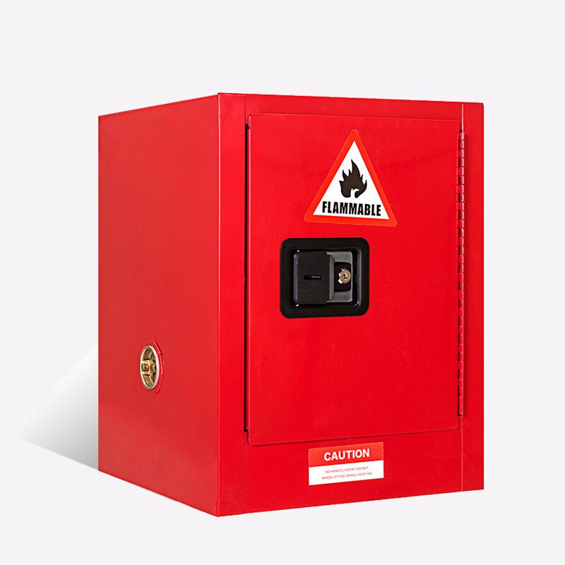 欧宝美安全柜防爆柜化工厂储存柜学校实验室柜带锁易燃液体存储柜 红色22加仑