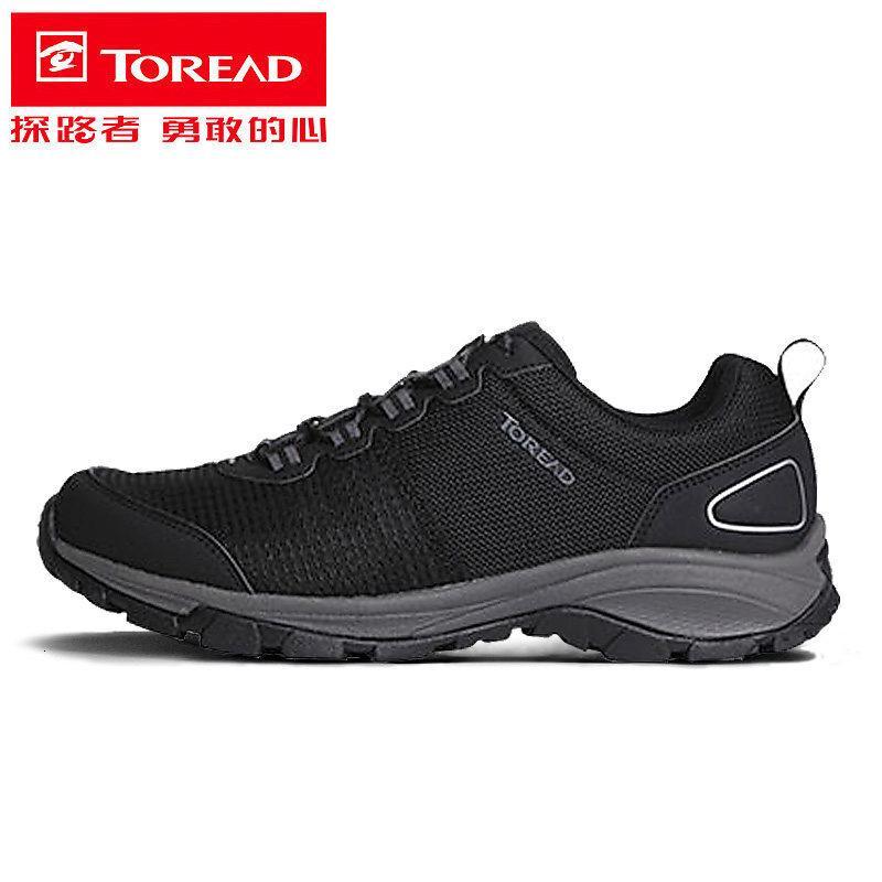 探路者（TOREAD）户外2018秋冬男鞋女鞋情侣低帮透气防滑徒步鞋/92355_4 38 KFAG91355-G01G黑色/中灰(男)