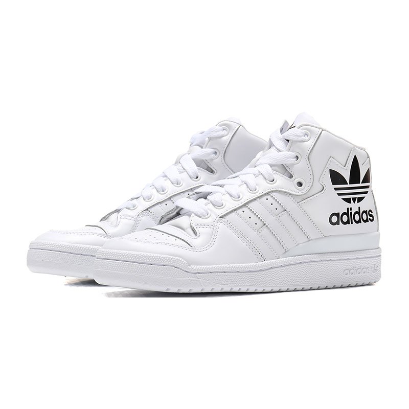 adidas阿迪达斯三叶草运动鞋2018新款男鞋运动休闲高帮板鞋D98192. D98192亮白+1号黑色 42码