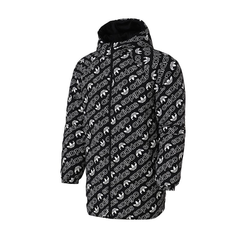 adidas阿迪达斯三叶草运动服秋冬季新款男装运动休闲羽绒服DP8561. XXL DP8561黑+白