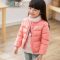 ①茵曼童装冬季中大女童短款白鸭绒加厚羽绒服保暖外套 130cm 粉红色