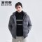 波司登BOSIDENG连帽羽绒服男士冬季保暖防寒短款厚外套2018新B80141507DS_3 195/108A 高级灰8083