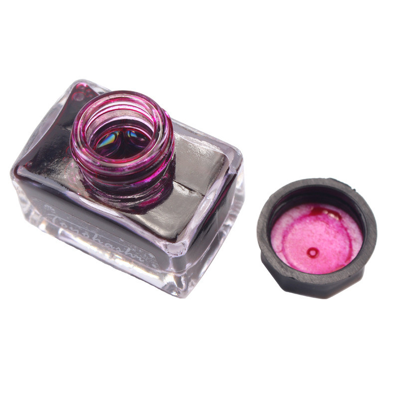 20色彩色墨水非碳素钢笔水玻璃蘸水笔染料15ml黑色墨水 牡丹色