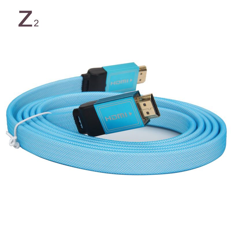 Z2 数字高清线 HDMI线 HD-1520高清线 笔记本电脑电视投影仪显示器连接线 （黑色圆线 蓝色扁线随机发货）