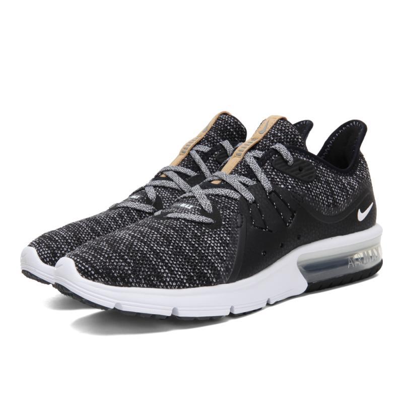 NIKE耐克2018年新款女子WMNSNIKEAIRMAXSEQUENT3跑步鞋_2 黑/白/深灰 35.5码