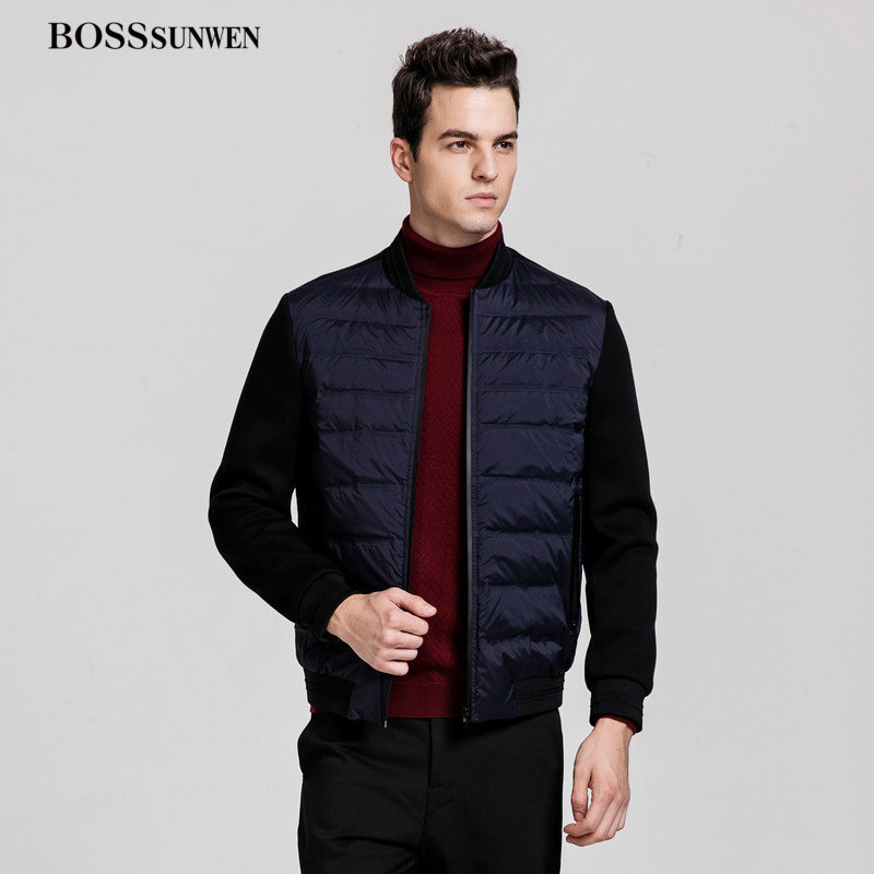 BOSSsunwen男士羽绒服秋冬款修身拉链外套保暖羽绒服 190/108A 浅蓝