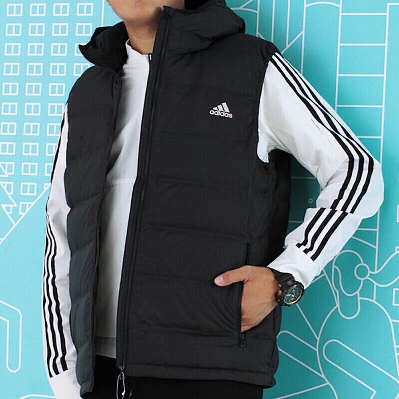 Adidas阿迪达斯男装2018冬季新款运动户外保暖舒适立领耐磨休闲羽绒马甲背心CI417_7 XL 连帽BQ2006保暖休闲