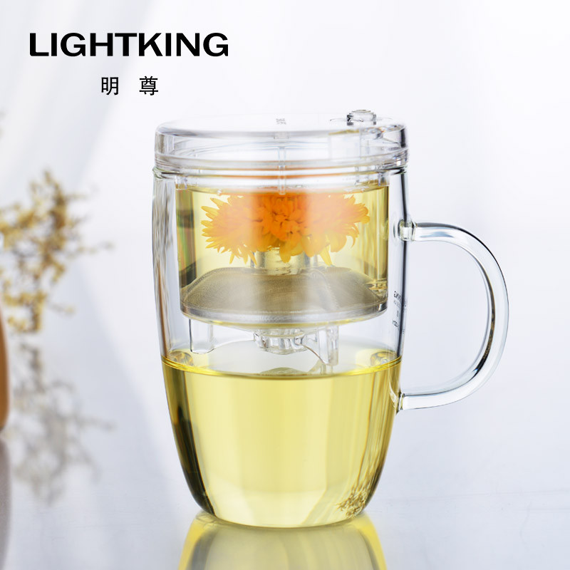 KAMJOVE/金灶 明尊 飘逸杯茶道杯耐热玻璃杯办公室创意个人杯泡茶杯过滤水杯泡茶壶