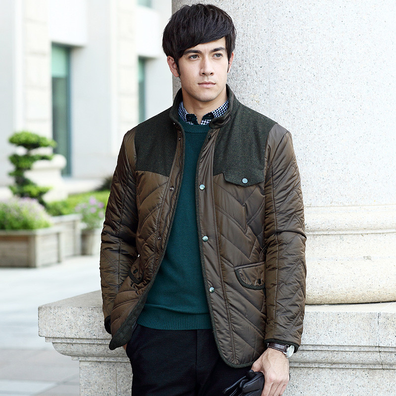 柒牌seven男装棉服冬装新款男士商务时尚休闲短款棉衣107k20030 170