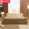 A家家具 简约现代实木床1.8米1.5北欧卧室成套家具软靠大床双人床 1.5米高箱床（升级款）+床垫+床头柜