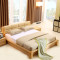 A家家具 简约现代实木床1.8米1.5北欧卧室成套家具软靠大床双人床 1.5米高箱床（升级款）+床垫+2床头柜
