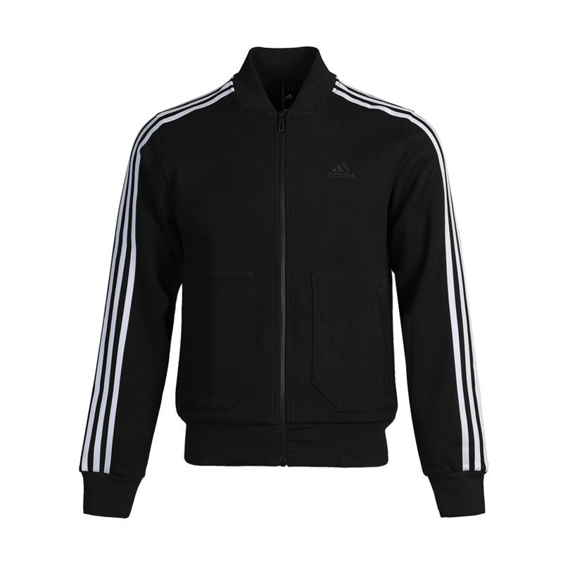 阿迪达斯运动上衣冬季新款男子针织立领开衫休闲夹克外套-DT2474 M DT2474