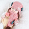 婴儿帽子秋冬季新生儿0-1岁女童婴幼儿毛线儿童宝宝帽假发帽通用简约婴童帽子 0-12个月 206黄色-帽子+围巾