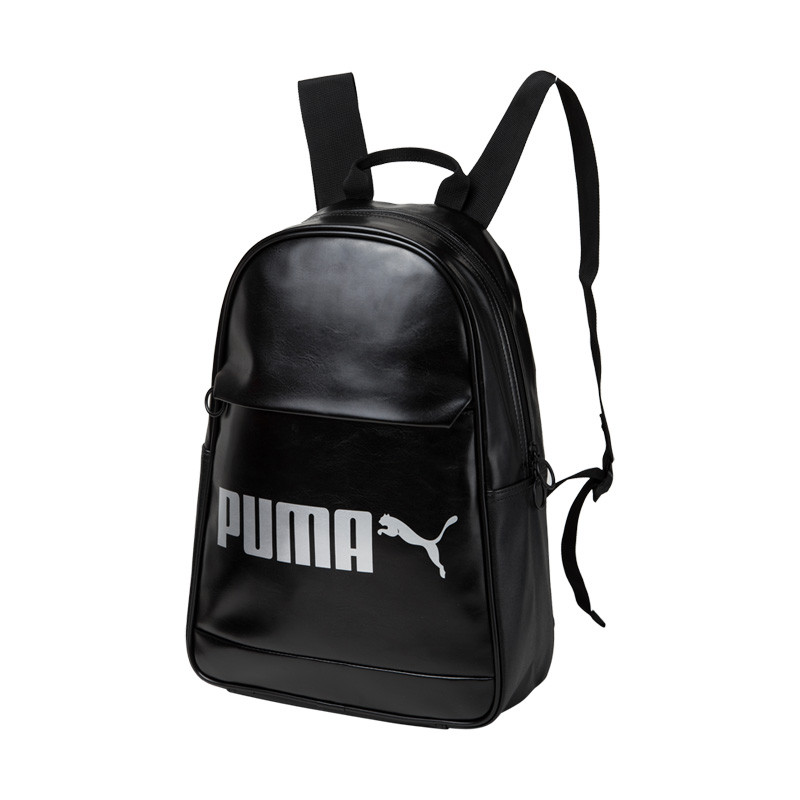 PUMA彪马 2018新款 中性皮革运动休闲背包 时尚双肩包学生包 075006 01黑色