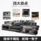 布艺沙发组合大中小户型可拆洗简约现代客厅 转角U型整装沙发家具_61_948 三件套送茶几电视柜地毯_青灰+浅灰