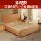 实木床榉木床1.8双人床1.5米气动高箱储物床现代简约卧室实木家具_120_779 1800mm*2000mm_原木色实木三抽屉床_框架结构