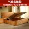实木床榉木床1.8双人床1.5米气动高箱储物床现代简约卧室实木家具_120_779 1800mm*2000mm_原木色实木三抽屉床_框架结构