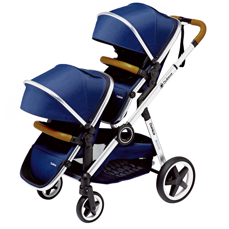 quintus/qtus昆塔斯 双胞胎二胎双人高景观婴儿车可坐可躺前后换向 深
