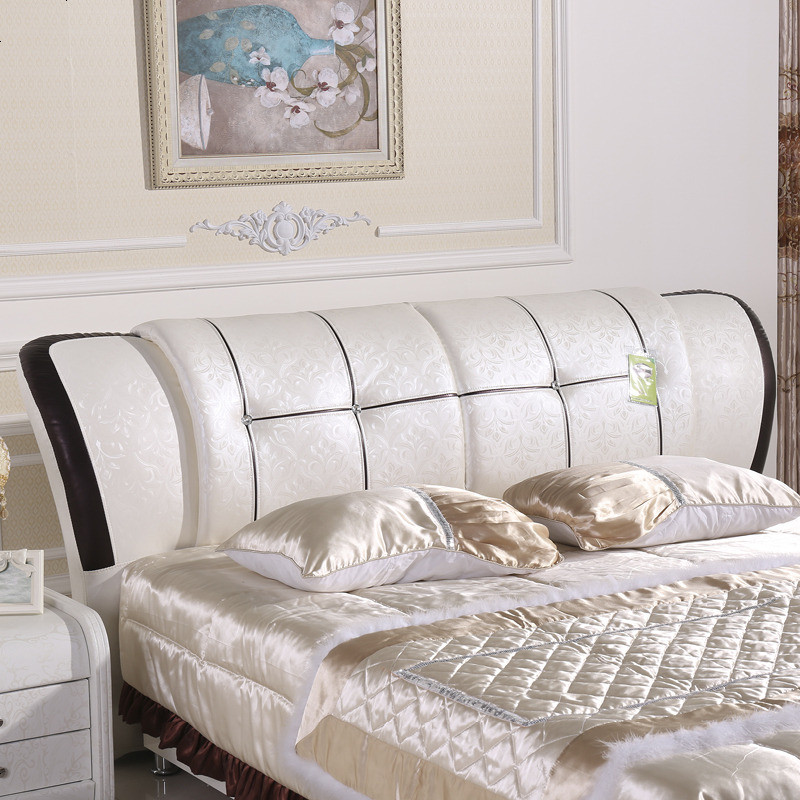 新款床头板软包欧式经济型靠背板1.8米双人床头板简约真皮床头 1800mm*2000mm_8028-2