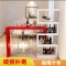 简易吧台桌家用小吧台桌靠墙客厅吧台玄关隔断创意酒柜吧台一体_197_561 组装_B款黑柜+红桌_支架结构