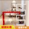 简易吧台桌家用小吧台桌靠墙客厅吧台玄关隔断创意酒柜吧台一体_197_561 组装_B款黑柜+红桌_支架结构