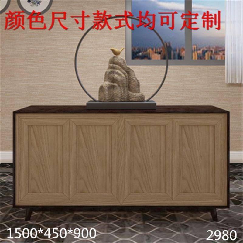玄关柜现代简约进鞋柜实木新中式餐边柜储物酒柜客厅装饰隔断柜 整装_XGG012_框架结构