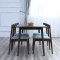 北欧黑胡桃色实木餐桌椅组合 现代简约小户型长方形餐桌一桌六椅 备注