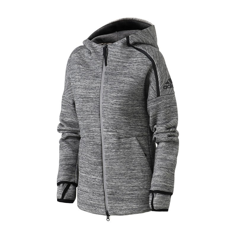 adidas女服夹克外套2018新款ZNE休闲运动服DY5773 M DY5770灰色