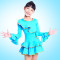 幼儿童舞蹈服装女童长袖练功服少儿拉丁舞裙跳舞衣演出服春秋新款_1 XL 童8039大红+金边