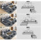 布艺沙发大小户型可拆洗乳胶布沙发转角客厅整装家具组合简约现代_150_828 海绵四件套贵妃款送茶几电视柜_褐色+米黄
