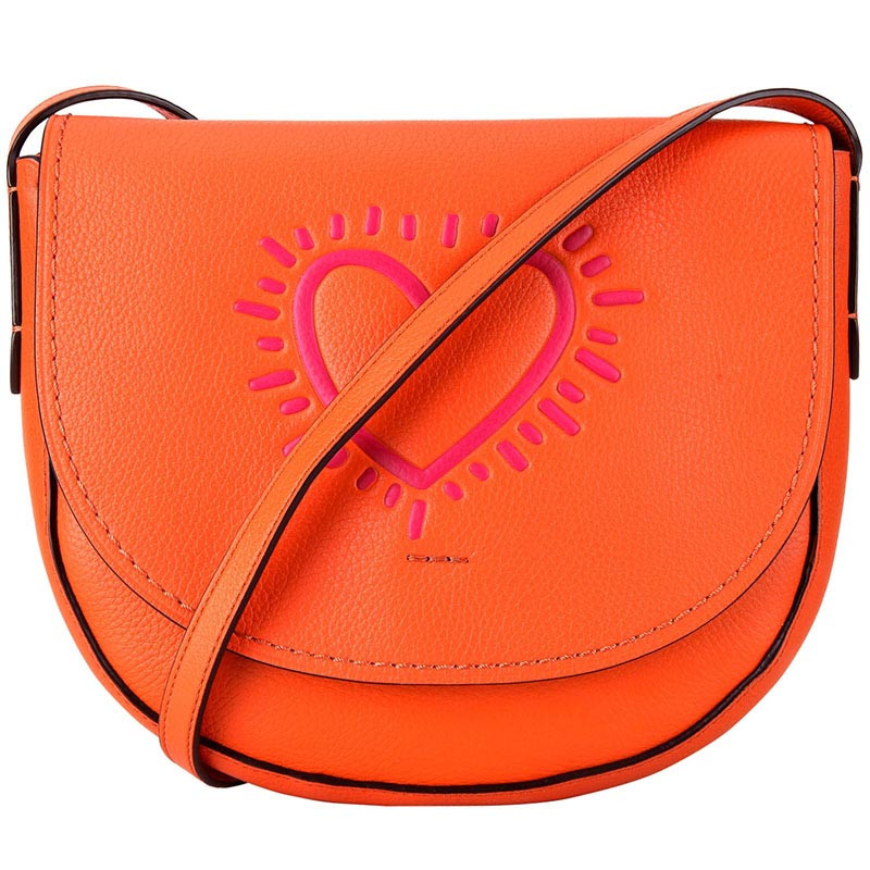 COACH 蔻驰女士橘红色皮质单肩斜挎包 F11784 QBC88 橘红色