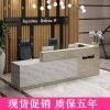 收银台公司前台接待台吧台柜台防大理石纹烤漆前台桌迎宾台咨询台_678_719 黑白亚光免漆__左高标准款_240x60x100cm