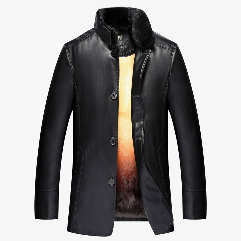 海宁正品黄金貂内胆真皮皮衣男士水貂皮草大衣尼克服绵羊皮毛一体真皮外套劲霸梦特娇红豆利郎鄂尔多斯金利来阿玛尼雅戈尔纯皮皮衣 4XL/195超大码 2088黑色水貂内胆银狐毛领