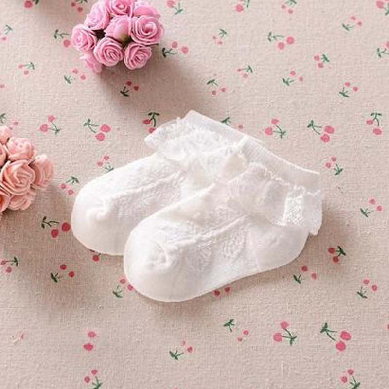 女童花边袜子婴儿宝宝春秋季薄款0-1-3-5岁短袜蕾丝儿童船袜通用简约婴童袜子 2XL码脚长18-23CM（鞋码29-33） 4双奶白