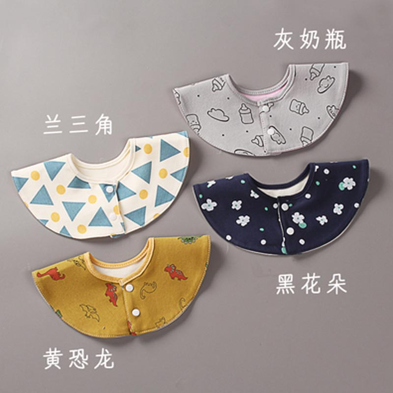 4条婴儿口水巾围兜防水宝宝围嘴新生的儿童围嘴巾卡通可爱四季通用围嘴口水巾 口水巾 紫4条装日韩男神系