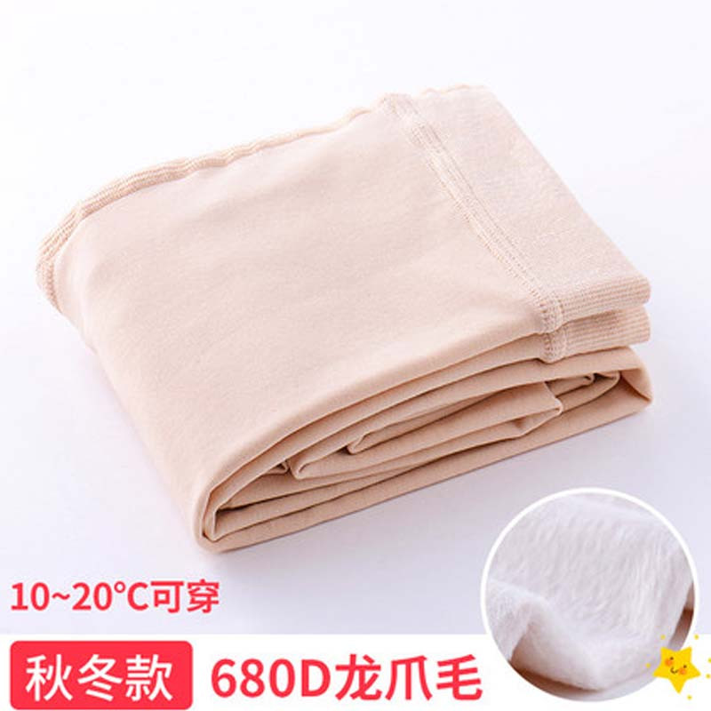 女童连裤袜春秋冬季加绒加厚保暖跳舞打底裤子外穿儿童白色舞蹈袜简约清新婴童袜裤 XL码建议身高140-160cm75-95斤 肤色680D/暖绒中厚款