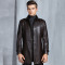 正品海宁皮衣男2021春装新款海宁绵羊皮真皮皮衣男中长款大码风衣男士修身显瘦西装皮衣梦特娇金利来雅戈尔阿玛尼恒源祥红豆男 175/92A 2106西装领风衣