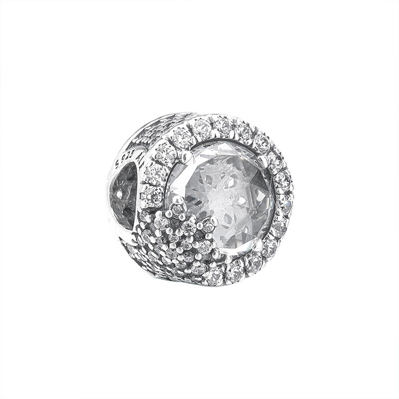 PANDORA潘多拉 闪亮的雪花 925银串饰-796358CZ- 银色