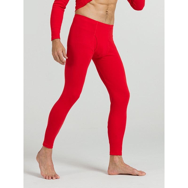 猫人 棉氨男士单裤保暖裤 L 红色