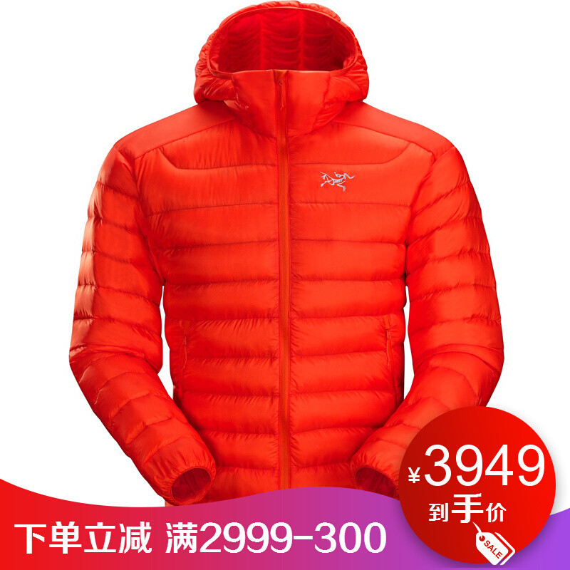 Arcteryx始祖鸟羽绒服男防风防水连帽羽绒夹克CERIUMLT S 火炬红Flare