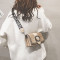 2018新款韩版潮ins勾勾包包女chic百搭斜挎包宽带港风复古小方包 卡其色